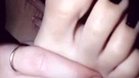 Polish Lesbian Self-Worships Feet with Black Nail Polish