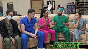 Doctor Canada Rips Clothes Examines Nurse Channy Crossfire Gyno Style