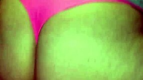 Big ass milf in pink thong panties rides huge cock hard