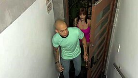 Cachonda Vecina BBW with Huge Ass and Big Tits Fucks New Neighbor Hard in Spanish