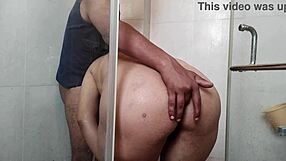 yo hot stepsis gets fucked in bathroom before breakfast shower cumshot