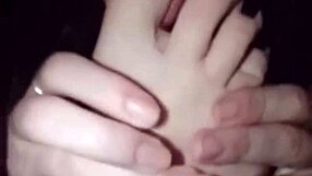 Polish Lesbian Self-Worships Feet with Black Nail Polish