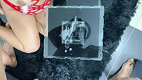 Nasty Latina Brunette Gulps Huge Cum Loads After Big Tits POV Handjob Blowjob