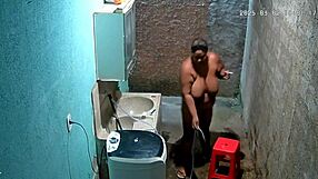 stepmom shaves pussy while stepson spies hidden cam