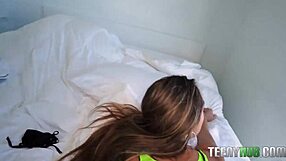 hey just chilling with petite mackenzie mace while ike diezel eyes that small tits ass