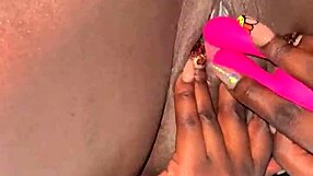 yo dude, asian guy drops a massive ebony creampie after licking her out...