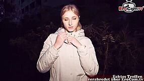 Shy student tourist tries raw outdoor sex with German pickup macho