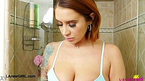 Stunning Brunette Beauty Showers Nude Amateur Seduction