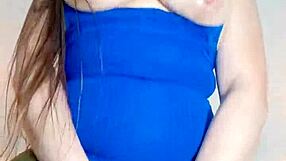 slutty wife seduces husbands new boss with steamy solo masturbation video in sheer lingerie