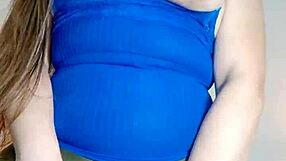 slutty wife seduces husbands new boss with steamy solo masturbation video in sheer lingerie