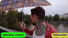 Duck feeding flips to curvy brunette sucking muscular Dean's monster cock cream