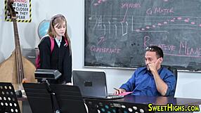 Coed uniform teen sucks cock hard craving facial cumshot