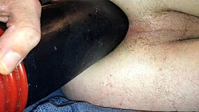 beer bottle dildo stretches tight asshole for wild anal toy fuck