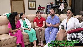 Doctor Canada Rips Clothes Examines Nurse Channy Crossfire Gyno Style