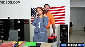 Russian spy freeuses redhead milf ambassador pussy at work