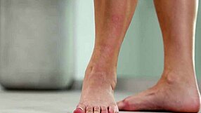 petite brunette crushes fruits barefoot then in high heels foot fetish tease