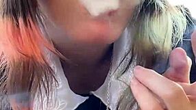 alt milf next door smokes casually out back