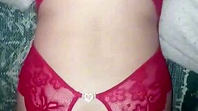red lingerie overflows with hot cum after group swinger fun