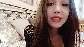 Italian Mistress Humiliates with Pantyhose Ass Worship Domination