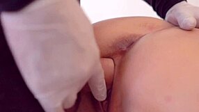 Japanese wife bent over for close-up doggystyle cum ass blast