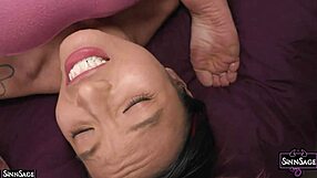 hey sinn sage wrestles asia perez rips her panties for pussy play