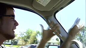 kira silver's big tits bounce as she thanks the guy with car sex after breakdown