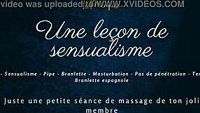 french girlfriend gives sensual solo handjob lesson