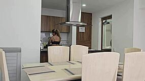 Horny Blonde Latina Sucks Cock Deep Because Hubby Owes Rent