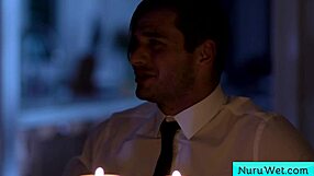 beautiful busty blonde babe sucks dick in tub then wet nuru massage with nathan bronson ella reese