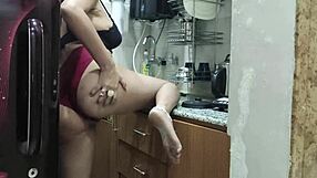 uhh, my indian stepmom watched then bent over in kitchen for my creampie...