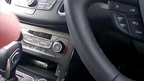 Young petite teen strips clothes in public car before sucking huge cock for mouthful cum