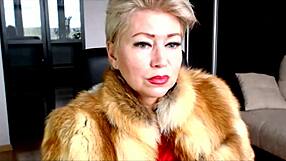 Mature Webcam Whore Aimee in Fur Coat Flashes Shaved Pussy Dirty Talks Solo Exhibition