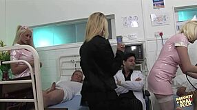 Big Dicked Patients Condom Fuck Fake Titted Nurses Doggy in Hospital