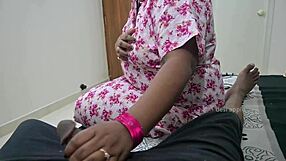 step sister strokes cock handjob till cum explosion