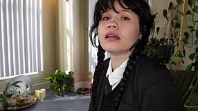 yhivi as wednesday addams bent over takes bbc monster cock doggystyle cowgirl cum on ass cosplay