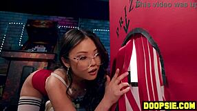 Two Big Dick Shemale Hotties Rail Tiny Asian Teen at Arcade