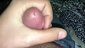 Skinny shemale sissy's small clit erupts cumshot squirt right in your horny face close-up pov