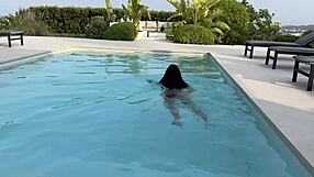 latina deepthroats huge cock post-bath then strips teases with big tits ass