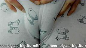 Juicy Cameltoe Tease in Tight Pajama Pants Reveals Big Pussy Lips and Clit