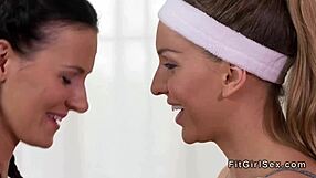 Wow, fitness lesbians finger and lick pussies hard!