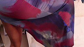 She reveals big ass and wet pussy under her dress