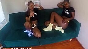 big tits ebony cheats fingering wet pussy on white boyfriend with lesbian roommate dorm