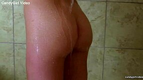 skye blue's steamy shower close-up!! brushing teeth while teasing her pretty shaved pussy!!