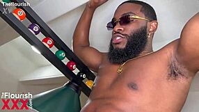 Blonde milf takes BBC in pool hall threesome desk pounding