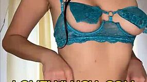 Latina Slowly Strips Revealing Small Tits in Erotic Solo Show