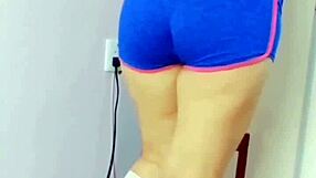 Perverted neighbor fucks hot mexican teen's big ass in micro shorts outdoor real homemade creampie