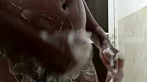 Horny Bottom Jerks Monster Cock In Steamy Shower