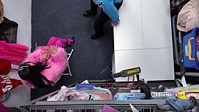 Petite sofie reyez blackmailed by ryan mclane pays shoplifted heels with young horny favors