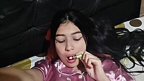 the hot latina stirs awake fingering her wet pussy solo homemade