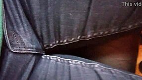 Gretala blues her jeans in sultry brunette mature tease